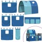 vidaXL Litera con cortinas madera maciza de pino azul 90x200 cm vidaXL Litera con cortinas madera maciza de pino azul 90x200 cm