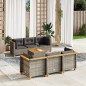 vidaXL Set de sofás de jardín 7 pzas con cojines ratán sintético gris vidaXL Set de sofás de jardín 7 pzas con cojines ratán sintético gris