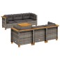 vidaXL Set de sofás de jardín 7 pzas con cojines ratán sintético gris vidaXL Set de sofás de jardín 7 pzas con cojines ratán sintético gris