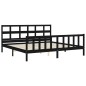 vidaXL Estructura cama de matrimonio con cabecero madera maciza negro vidaXL Estructura cama de matrimonio con cabecero madera maciza negro