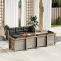 vidaXL Set de sofás de jardín 8 pzas y cojines ratán sintético gris vidaXL Set de sofás de jardín 8 pzas y cojines ratán sintético gris