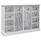 vidaXL Aparador con 10 cajones madera gris 113x30x79 cm vidaXL Aparador con 10 cajones madera gris 113x30x79 cm
