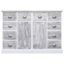 vidaXL Aparador con 10 cajones madera gris 113x30x79 cm