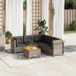 vidaXL Set de muebles de jardín 6 pzas y cojines ratán sintético gris