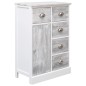 vidaXL Aparador con 10 cajones madera gris 113x30x79 cm vidaXL Aparador con 10 cajones madera gris 113x30x79 cm
