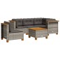 vidaXL Set de muebles de jardín 6 pzas y cojines ratán sintético gris vidaXL Set de muebles de jardín 6 pzas y cojines ratán sintético gris