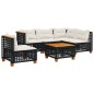 vidaXL Set de sofás de jardín 6 piezas y cojines ratán sintético negro vidaXL Set de sofás de jardín 6 piezas y cojines ratán sintético negro