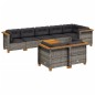 vidaXL Set de muebles de jardín 9 pzas y cojines ratán sintético gris vidaXL Set de muebles de jardín 9 pzas y cojines ratán sintético gris