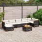 vidaXL Set de sofás de jardín 8 piezas y cojines ratán sintético negro vidaXL Set de sofás de jardín 8 piezas y cojines ratán sintético negro