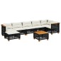 vidaXL Set de sofás de jardín 8 piezas y cojines ratán sintético negro vidaXL Set de sofás de jardín 8 piezas y cojines ratán sintético negro