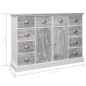 vidaXL Aparador con 10 cajones madera gris 113x30x79 cm vidaXL Aparador con 10 cajones madera gris 113x30x79 cm