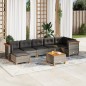 vidaXL Set de sofás de jardín 8 pzas y cojines ratán sintético gris vidaXL Set de sofás de jardín 8 pzas y cojines ratán sintético gris