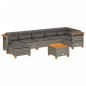 vidaXL Set de sofás de jardín 8 pzas y cojines ratán sintético gris vidaXL Set de sofás de jardín 8 pzas y cojines ratán sintético gris