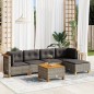 vidaXL Set de muebles de jardín 6 pzas y cojines ratán sintético gris