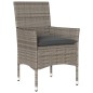 vidaXL Set comedor jardín 3 pzas y cojines ratán sintético vidrio gris vidaXL Set comedor jardín 3 pzas y cojines ratán sintético vidrio gris