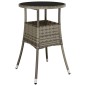 vidaXL Set comedor jardín 3 pzas y cojines ratán sintético vidrio gris vidaXL Set comedor jardín 3 pzas y cojines ratán sintético vidrio gris
