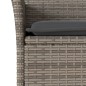 vidaXL Set comedor jardín 3 pzas y cojines ratán sintético vidrio gris vidaXL Set comedor jardín 3 pzas y cojines ratán sintético vidrio gris