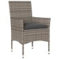 vidaXL Set comedor jardín 7 pzas y cojines ratán sintético vidrio gris