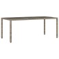 vidaXL Set comedor jardín 7 pzas y cojines ratán sintético vidrio gris
