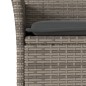 vidaXL Set comedor jardín 7 pzas y cojines ratán sintético vidrio gris