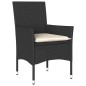 vidaXL Set comedor jardín 11 pzas cojines ratán sintético vidrio negro vidaXL Set comedor jardín 11 pzas cojines ratán sintético vidrio negro