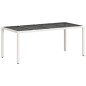 vidaXL Set comedor jardín 9 pzas cojines ratán sintético vidrio blanco vidaXL Set comedor jardín 9 pzas cojines ratán sintético vidrio blanco