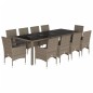 vidaXL Set comedor jardín 11 pzas cojines ratán sintético vidrio gris vidaXL Set comedor jardín 11 pzas cojines ratán sintético vidrio gris