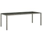 vidaXL Set comedor jardín 11 pzas cojines ratán sintético vidrio gris vidaXL Set comedor jardín 11 pzas cojines ratán sintético vidrio gris