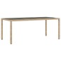 vidaXL Set comedor jardín 7 pzas cojines ratán sintético vidrio beige vidaXL Set comedor jardín 7 pzas cojines ratán sintético vidrio beige