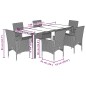 vidaXL Set comedor jardín 7 pzas cojines ratán sintético vidrio beige vidaXL Set comedor jardín 7 pzas cojines ratán sintético vidrio beige