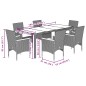 vidaXL Set comedor jardín 7 pzas cojines ratán sintético vidrio beige vidaXL Set comedor jardín 7 pzas cojines ratán sintético vidrio beige