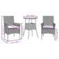 vidaXL Set comedor jardín 3 pzas cojines ratán sintético vidrio beige vidaXL Set comedor jardín 3 pzas cojines ratán sintético vidrio beige