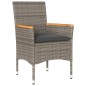 vidaXL Set comedor jardín 7 pzas y cojines ratán sintético vidrio gris vidaXL Set comedor jardín 7 pzas y cojines ratán sintético vidrio gris
