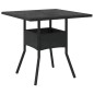 vidaXL Set comedor jardín 3 pzas cojines ratán sintético vidrio negro vidaXL Set comedor jardín 3 pzas cojines ratán sintético vidrio negro