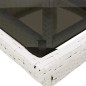 vidaXL Set comedor jardín 5 pzas cojines ratán sintético vidrio blanco vidaXL Set comedor jardín 5 pzas cojines ratán sintético vidrio blanco