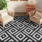 vidaXL Alfombra de exterior PP blanco y negro 190x290 cm vidaXL Alfombra de exterior PP blanco y negro 190x290 cm