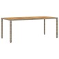 vidaXL Set de comedor jardín 9 pzas con cojines ratán PE acacia gris vidaXL Set de comedor jardín 9 pzas con cojines ratán PE acacia gris