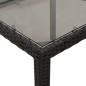 vidaXL Set comedor jardín 7 pzas cojines ratán sintético vidrio negro