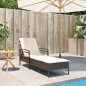 vidaXL Tumbona con cojín ratán sintético marrón 63x200x81 cm vidaXL Tumbona con cojín ratán sintético marrón 63x200x81 cm