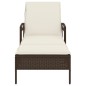 vidaXL Tumbona con cojín ratán sintético marrón 63x200x81 cm vidaXL Tumbona con cojín ratán sintético marrón 63x200x81 cm