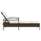 vidaXL Tumbona con cojín ratán sintético marrón 63x200x81 cm vidaXL Tumbona con cojín ratán sintético marrón 63x200x81 cm