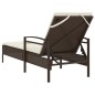 vidaXL Tumbona con cojín ratán sintético marrón 63x200x81 cm vidaXL Tumbona con cojín ratán sintético marrón 63x200x81 cm