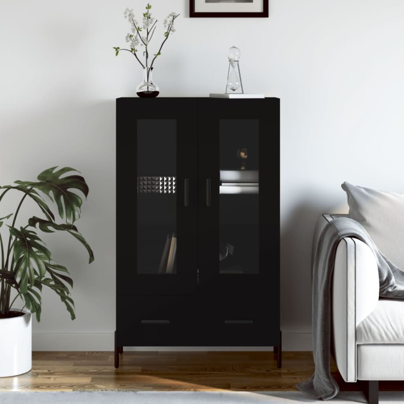 vidaXL Aparador alto madera de ingeniería negro 69,5x31x115 cm vidaXL Aparador alto madera de ingeniería negro 69,5x31x115 cm