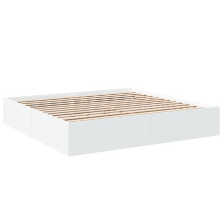 vidaXL Estructura de cama madera de ingeniería blanca 180x200 cm
