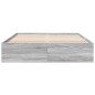 vidaXL Estructura de cama madera de ingeniería gris Sonoma 150x200 cm
