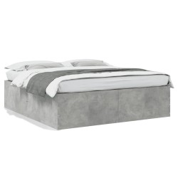 vidaXL Estructura de cama madera de ingeniería gris hormigón 180x200cm