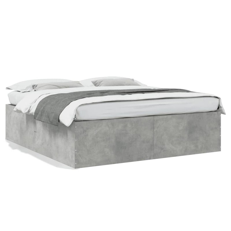 vidaXL Estructura de cama madera de ingeniería gris hormigón 180x200cm vidaXL Estructura de cama madera de ingeniería gris hormigón 180x200cm