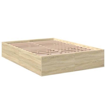 vidaXL Estructura de cama madera de ingeniería roble Sonoma 120x190 cm
