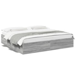 vidaXL Estructura de cama madera de ingeniería gris Sonoma 200x200 cm