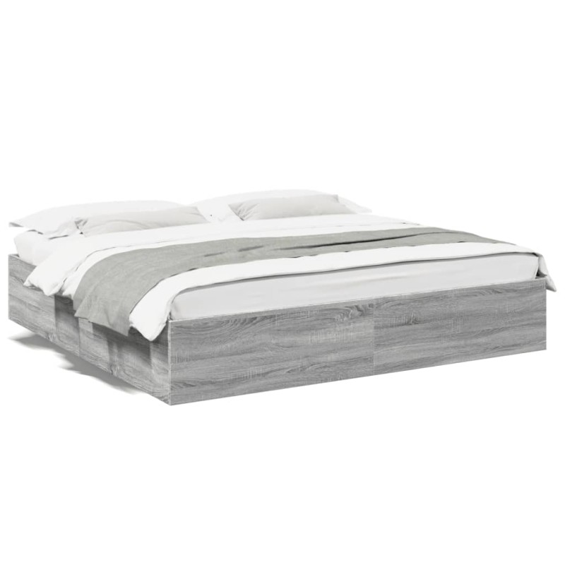 vidaXL Estructura de cama madera de ingeniería gris Sonoma 200x200 cm vidaXL Estructura de cama madera de ingeniería gris Sonoma 200x200 cm